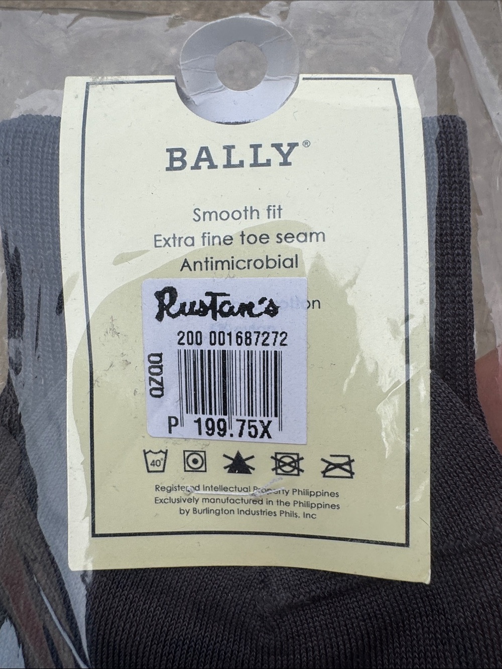 NWT BALLY Men's Grey Dress Antimicrobial Dress Mercerized Cotton Socks - Picture 2 of 4